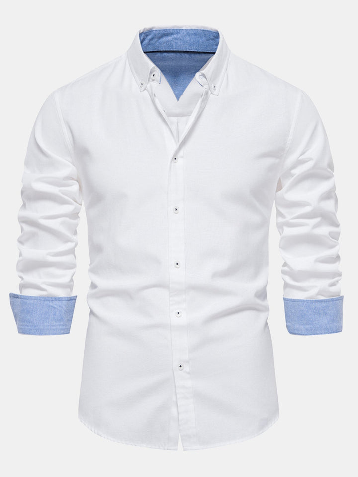 Ensemble Chemise Oxford Manche Longue et Pantalon Slim Tapered