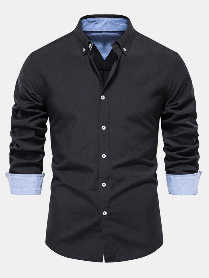 Ensemble Chemise Oxford Manche Longue et Pantalon Slim Tapered