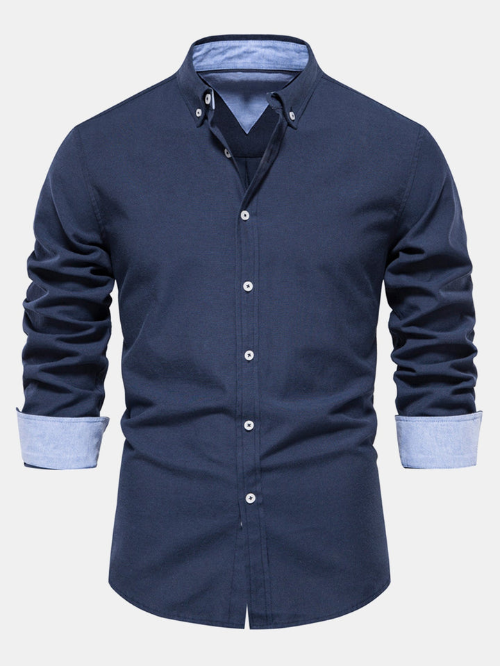 Ensemble Chemise Oxford Manche Longue et Pantalon Slim Tapered