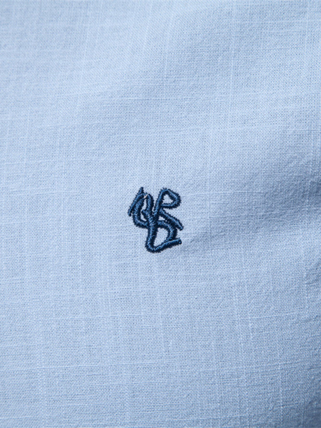 Chemise Col Montant à Manches Longues Effet Lin & Pantalon Droit en Lin