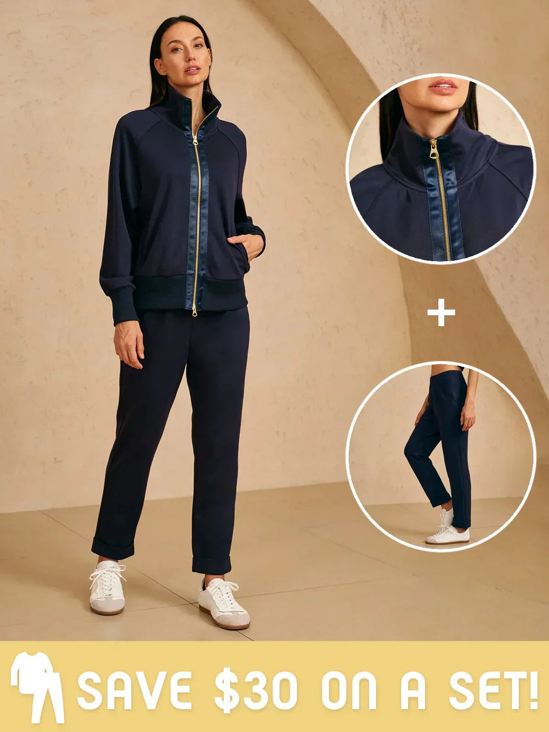 Pantalons Élastiques Ultra-Doux avec Cordon Caché aux Poignets