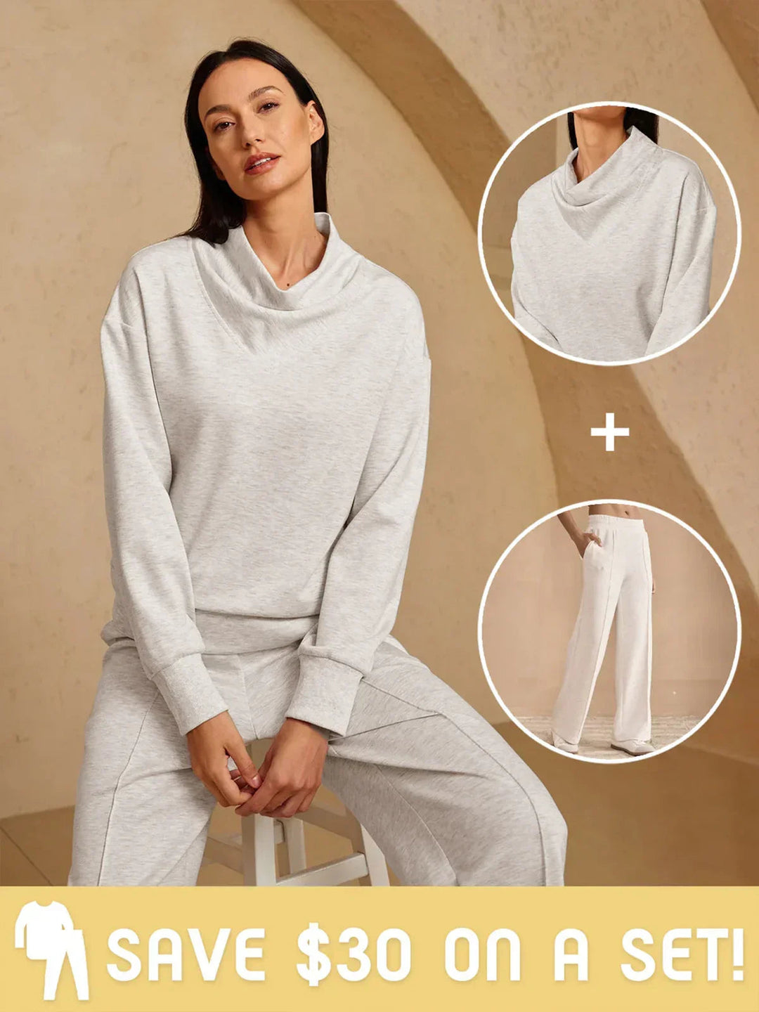 Pantalons larges UltraSoft Stretch avec cordon de serrage dissimulé