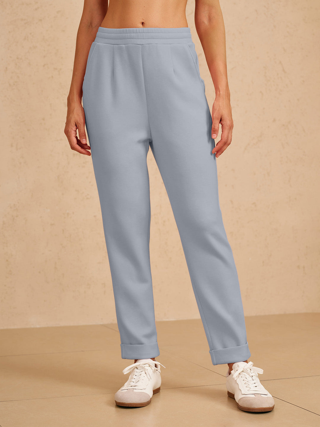 Pantalons Élastiques Ultra-Doux avec Cordon Caché aux Poignets