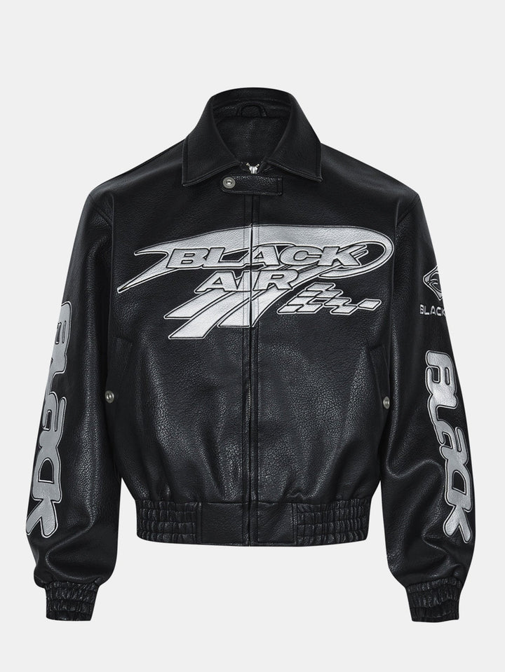 Veste en Cuir Noir Techwear Air