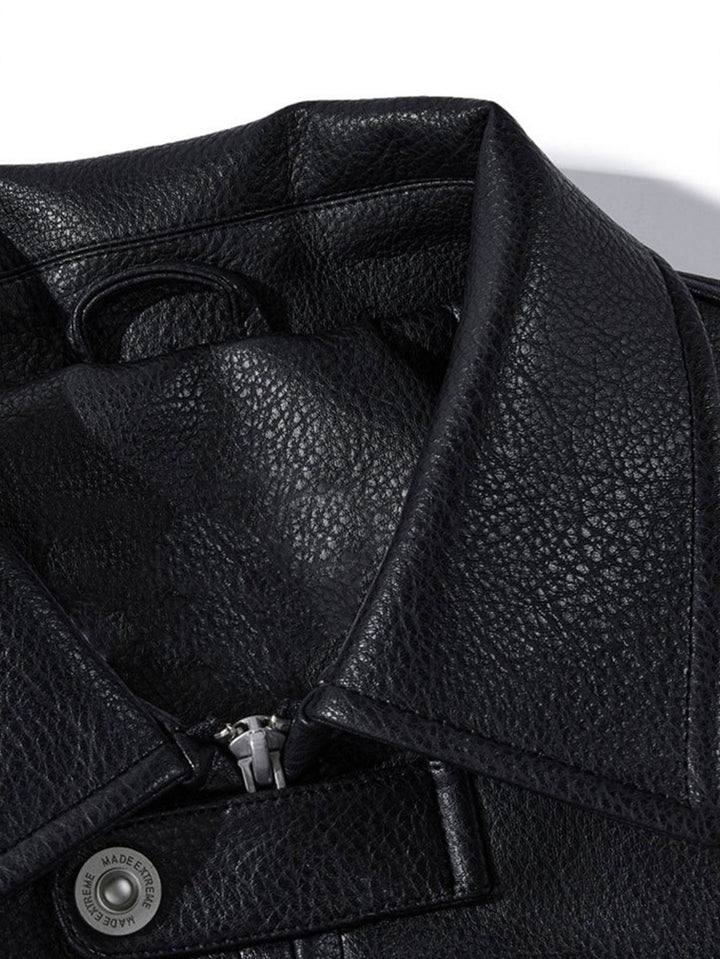 Veste en Cuir Noir Techwear Air