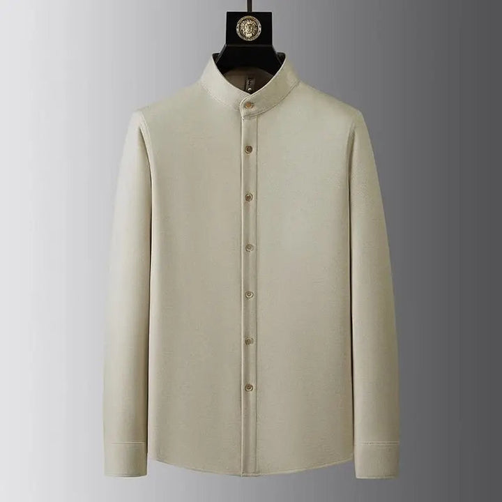 Chemise à col montant en tissu épais Mercer