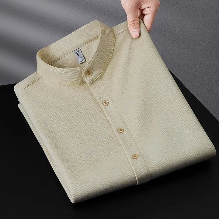 Chemise à col montant en tissu épais Mercer