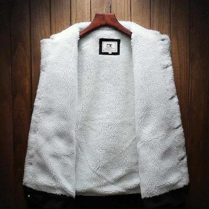 Veste en Denim Doublée en Laine Brunello