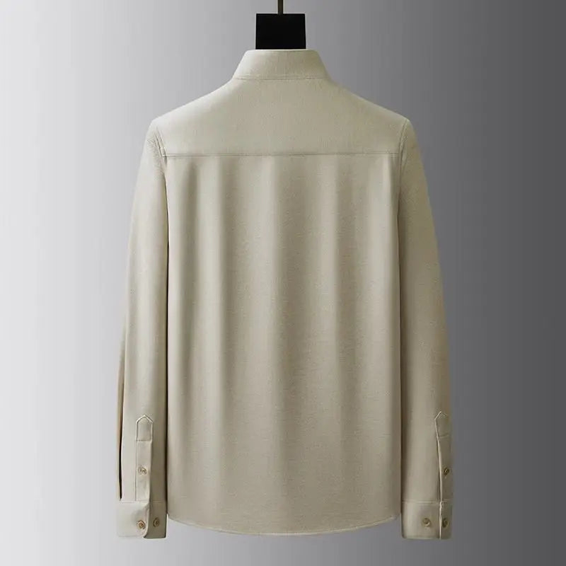 Chemise à col montant en tissu épais Mercer