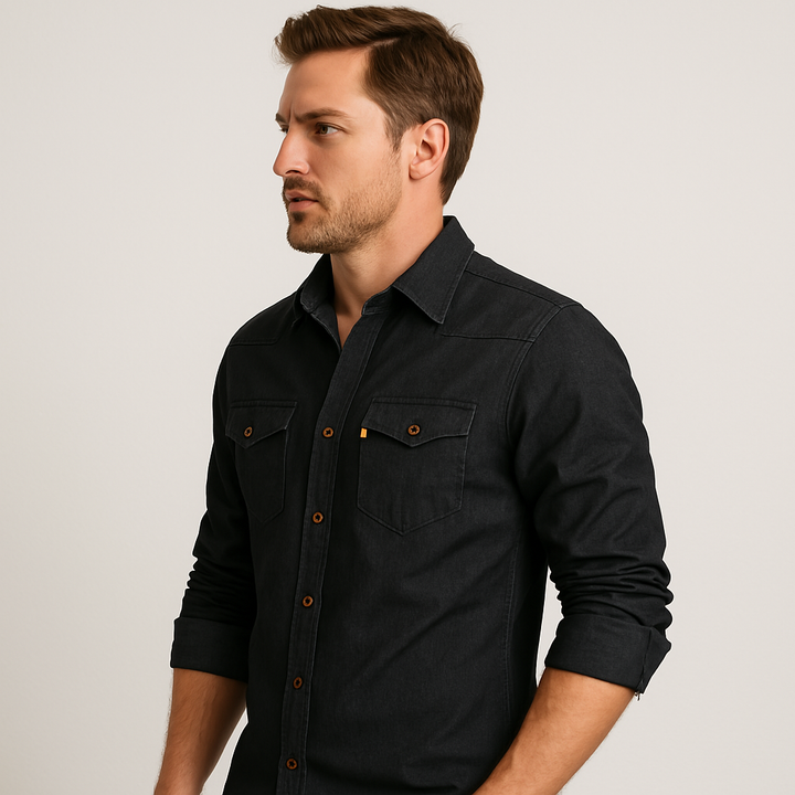 Chemise en Denim Coton AdaptiveFit : Spécialement Conçue Pour Les Hommes