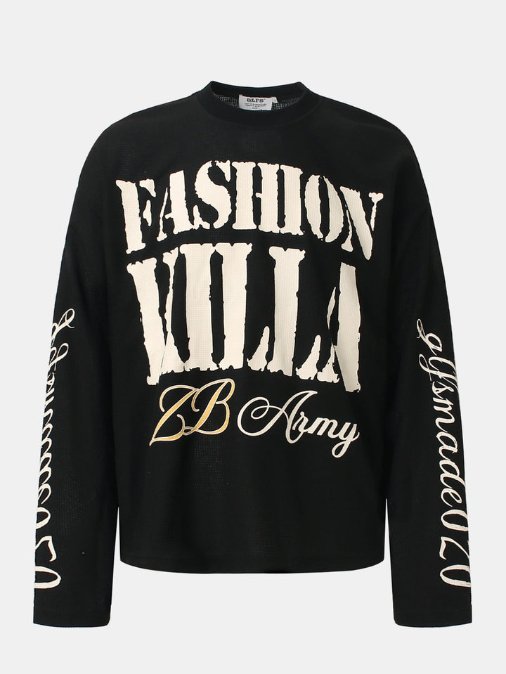 T-shirt Tendance Oversize à Slogan en Maille Texturée