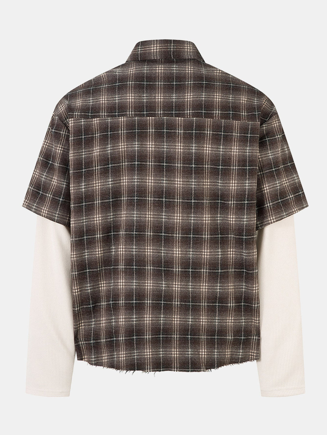 Chemise Oversize 2-en-1 à Carreaux et Look Usé