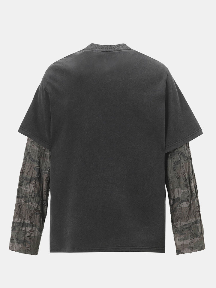 T-shirt 2-en-1 à Slogan avec Effet Déchiré