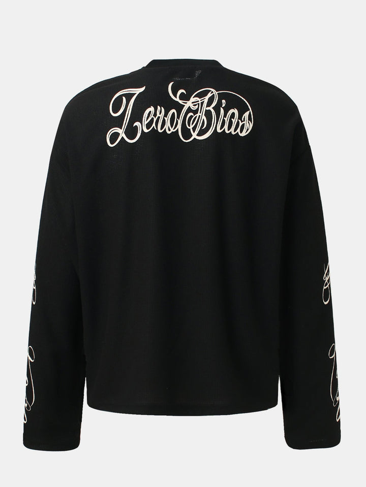 T-shirt Tendance Oversize à Slogan en Maille Texturée