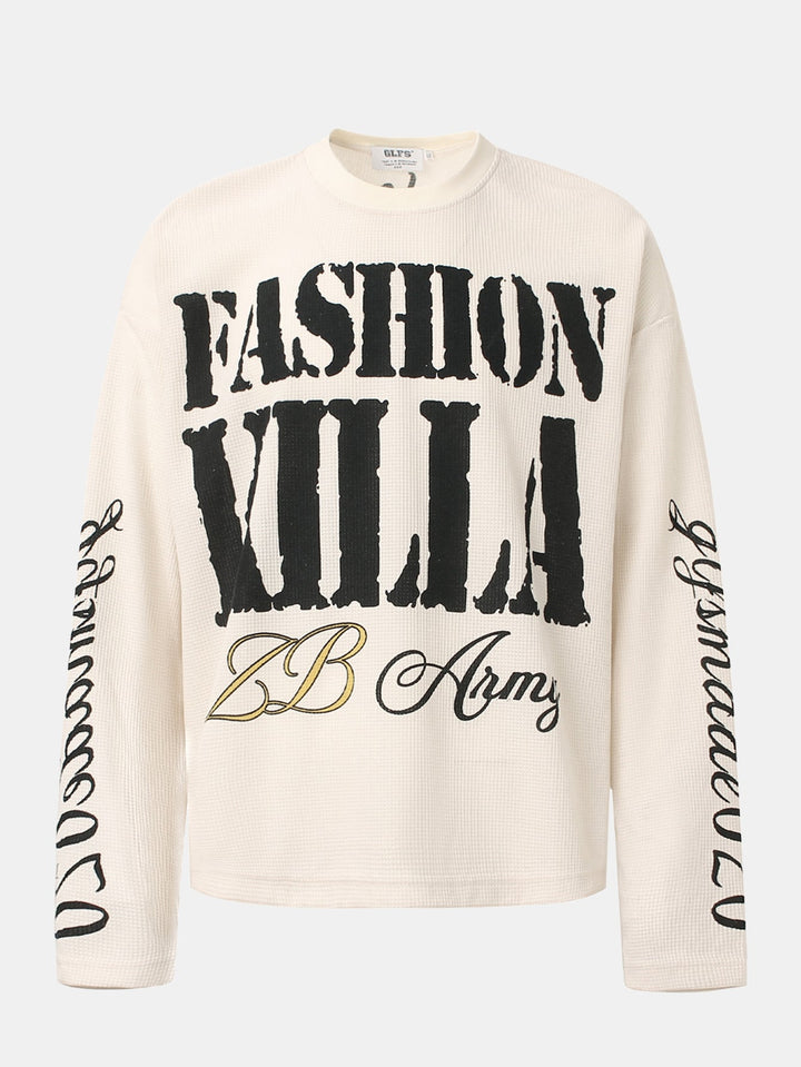 T-shirt Tendance Oversize à Slogan en Maille Texturée