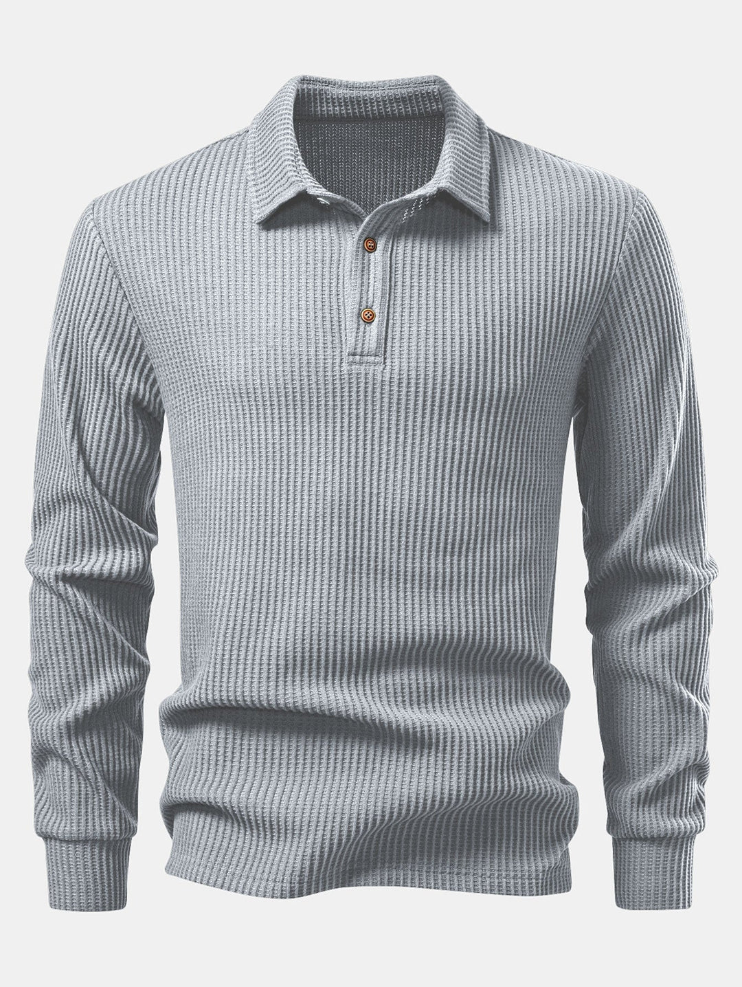 Ensemble Polo et Pantalon Tricoté Waffle à Manches Longues