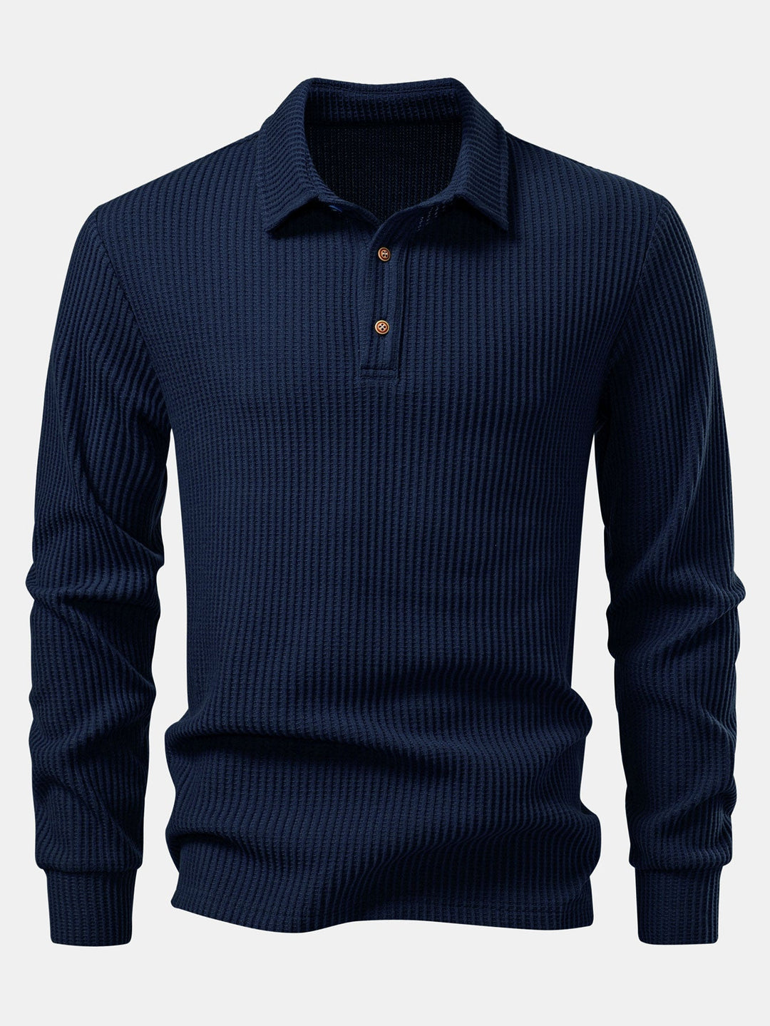 Ensemble Polo et Pantalon Tricoté Waffle à Manches Longues