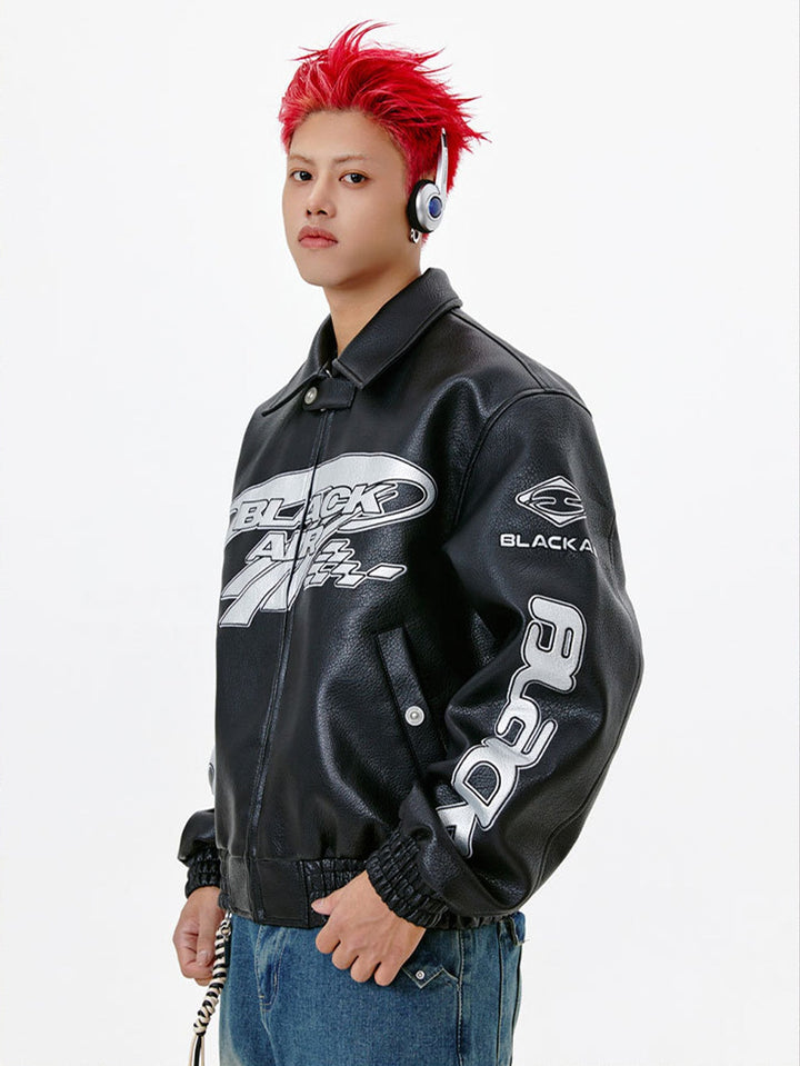 Veste en Cuir Noir Techwear Air