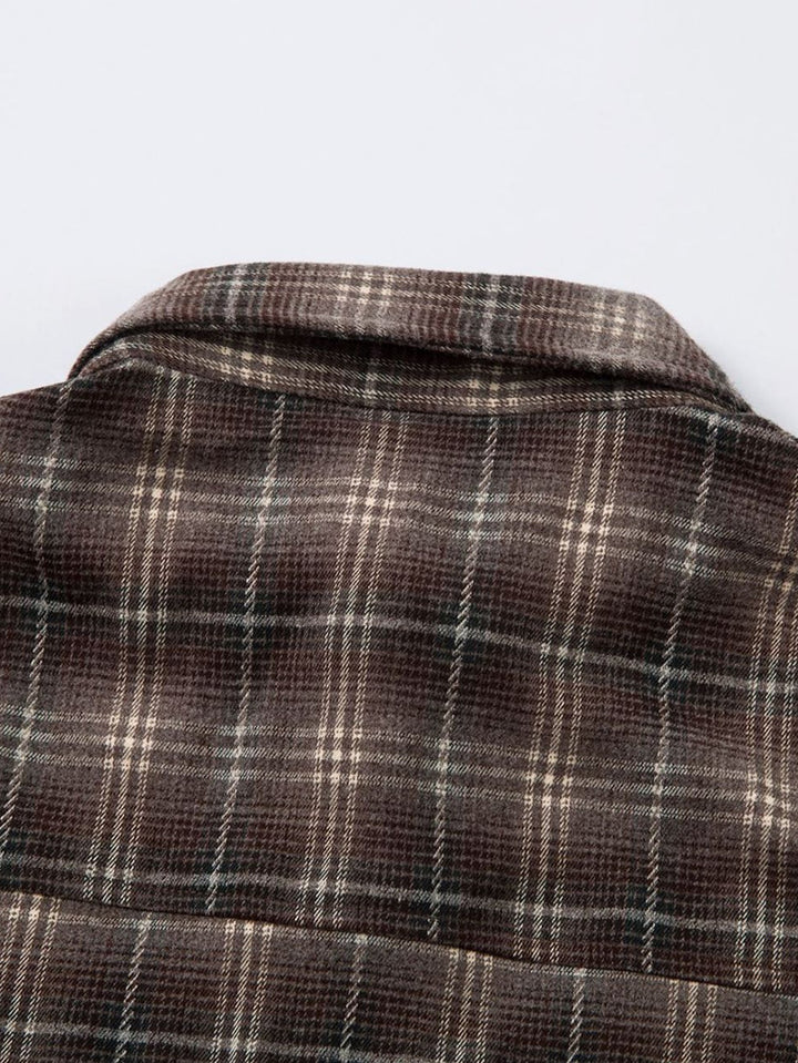 Chemise Oversize 2-en-1 à Carreaux et Look Usé