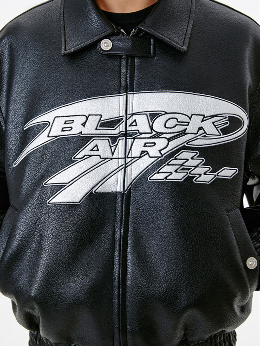 Veste en Cuir Noir Techwear Air