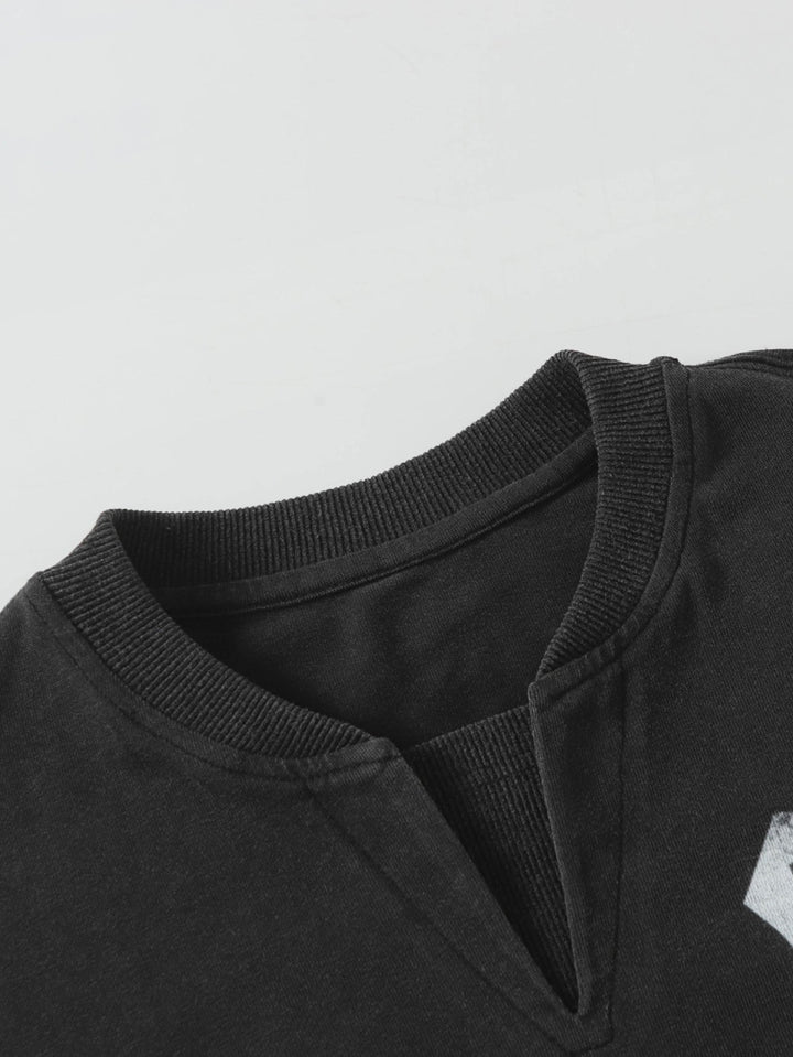 T-shirt 2-en-1 à Slogan avec Effet Déchiré