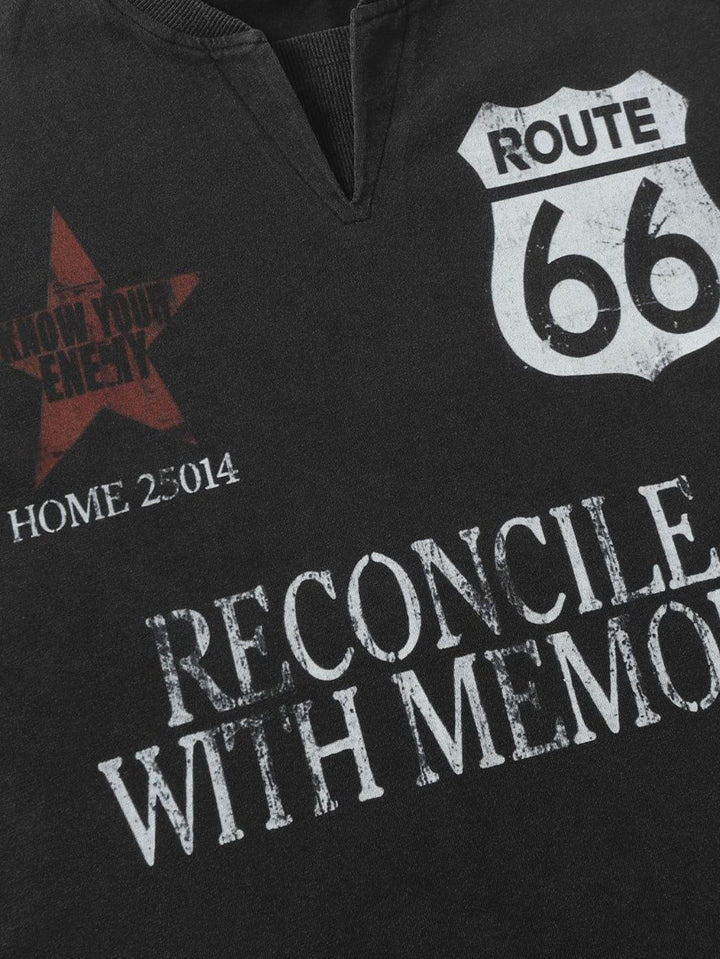 T-shirt 2-en-1 à Slogan avec Effet Déchiré