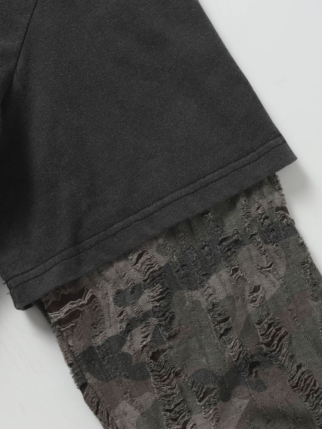 T-shirt 2-en-1 à Slogan avec Effet Déchiré