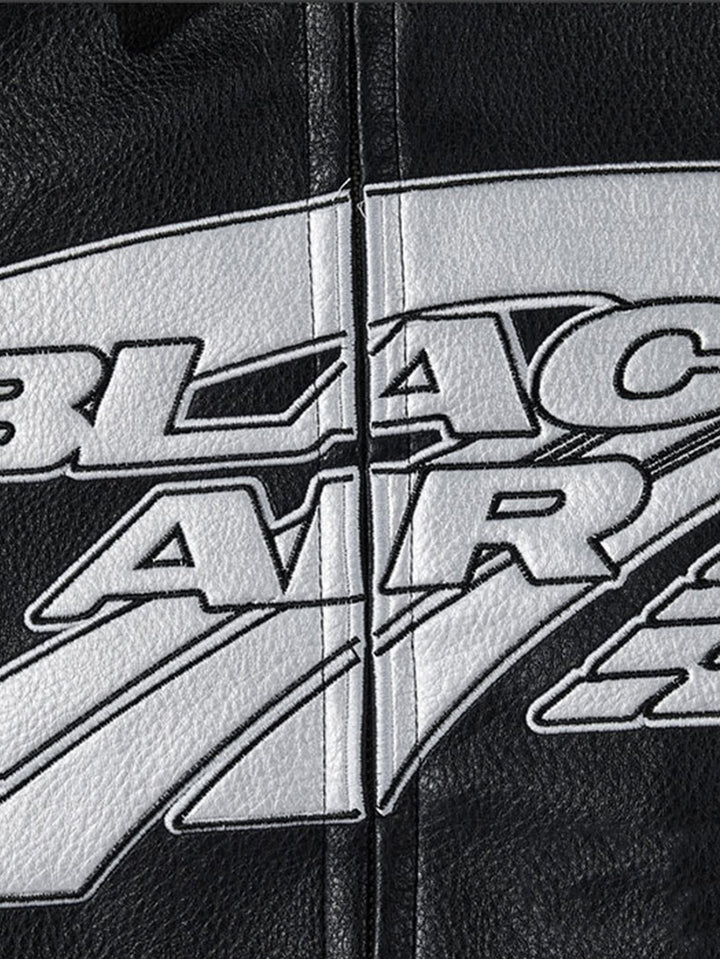 Veste en Cuir Noir Techwear Air