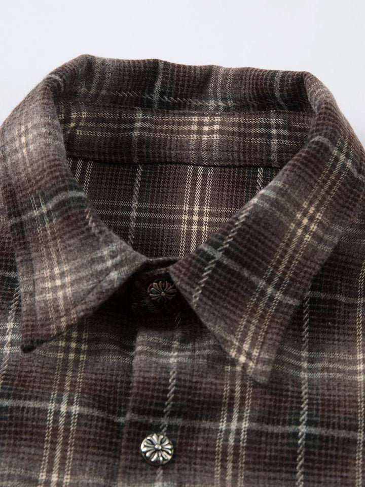 Chemise Oversize 2-en-1 à Carreaux et Look Usé