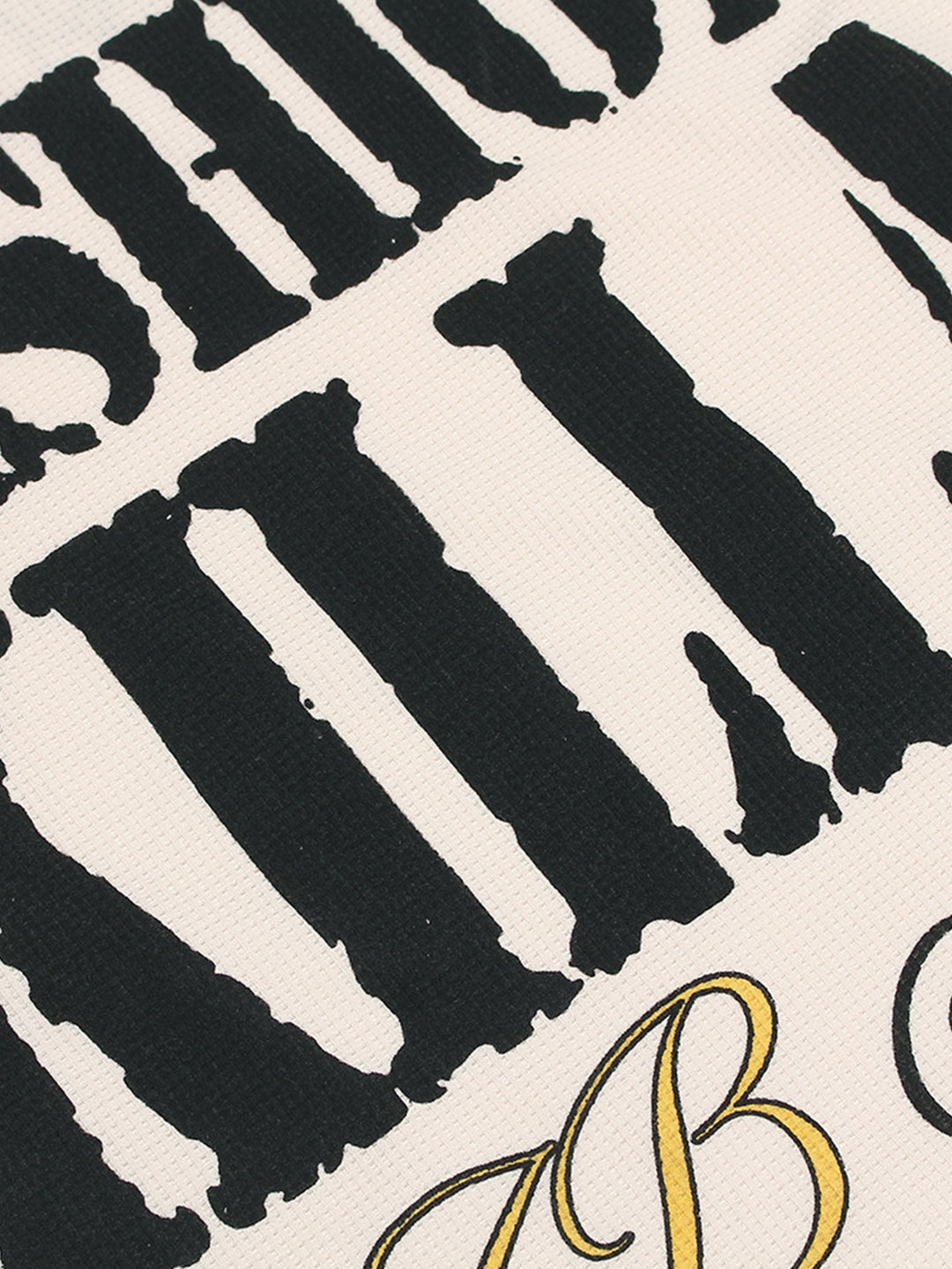 T-shirt Tendance Oversize à Slogan en Maille Texturée