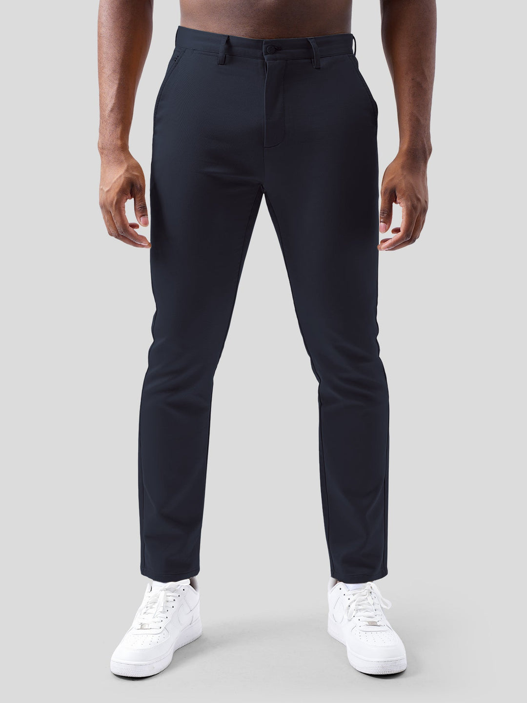 Pantalons Chino en Sateen de Coton Élastique pour le Bureau et les Voyages