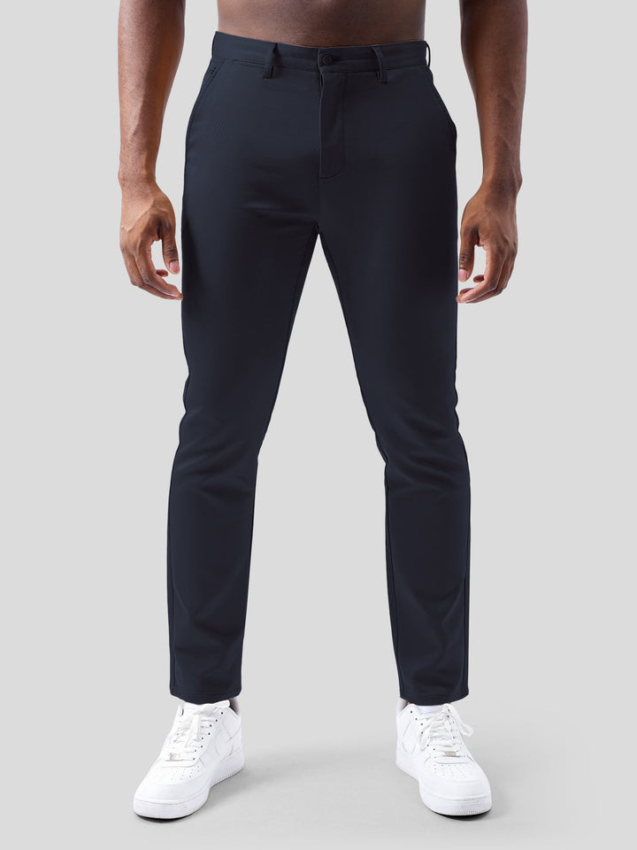 Pantalons Chino en Sateen de Coton Élastique pour le Bureau et les Voyages