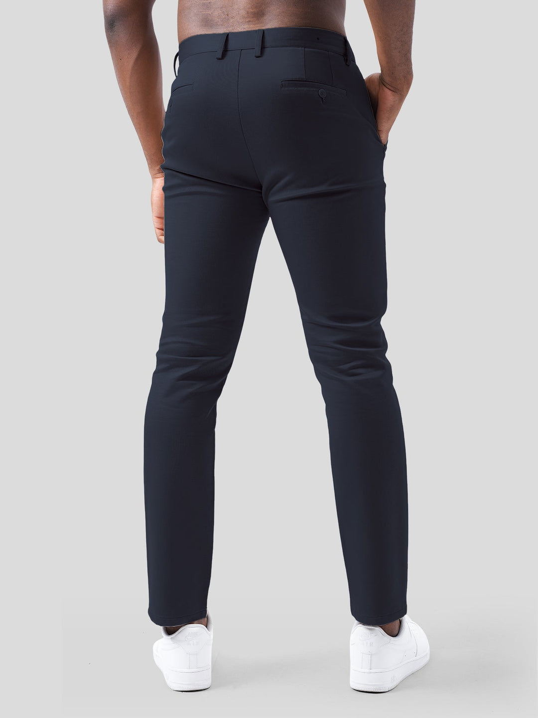 Pantalons Chino en Sateen de Coton Élastique pour le Bureau et les Voyages