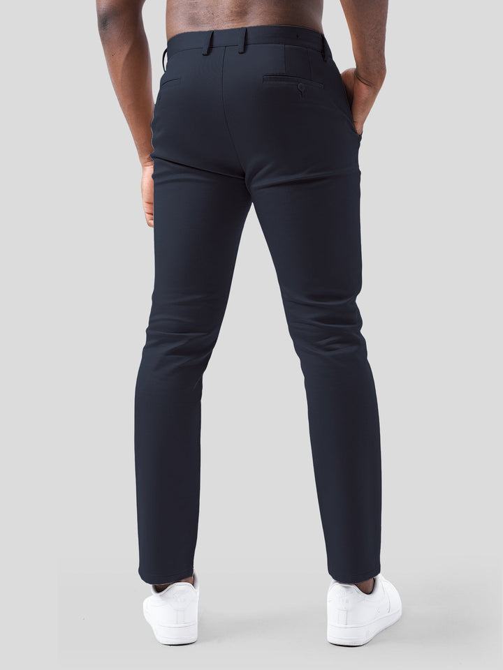 Pantalons Chino en Sateen de Coton Élastique pour le Bureau et les Voyages