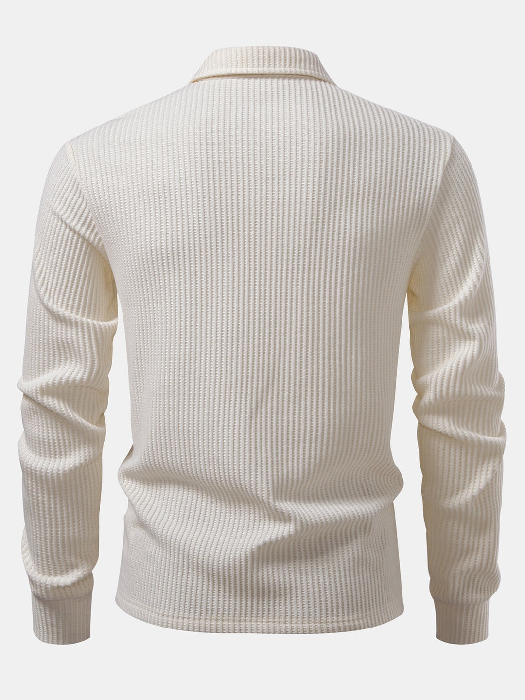 Ensemble Polo et Pantalon Tricoté Waffle à Manches Longues