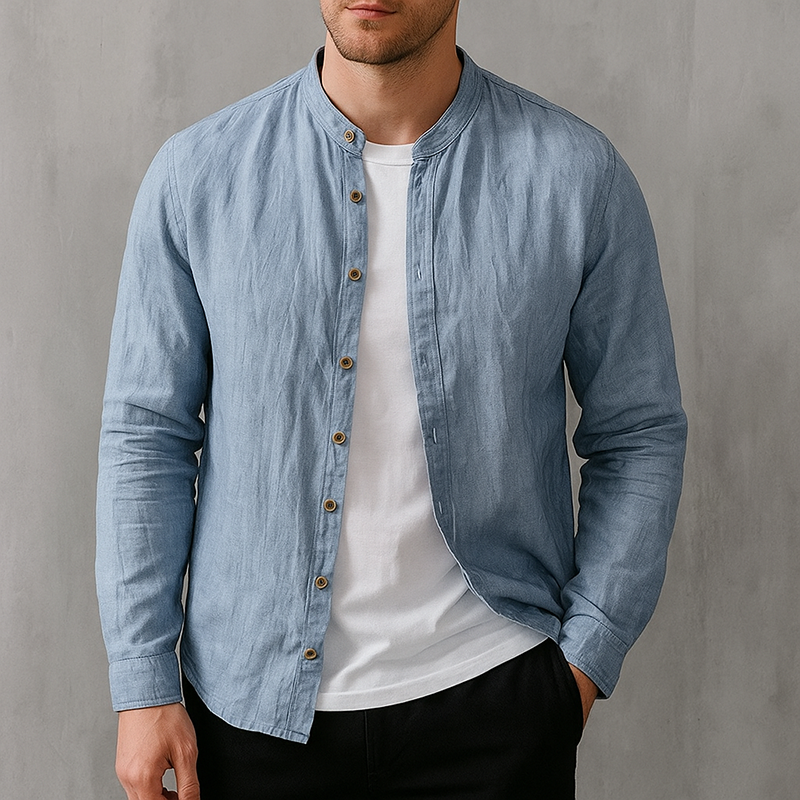 Chemise en Lin Doux Mirano" can be rewritten as "Chemise Douce en Lin Mirano.