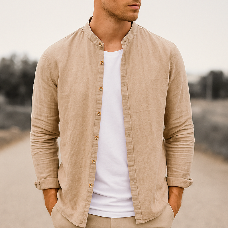 Chemise en Lin Doux Mirano" can be rewritten as "Chemise Douce en Lin Mirano.