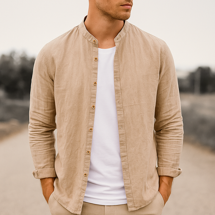 Chemise en Lin Doux Mirano" can be rewritten as "Chemise Douce en Lin Mirano.