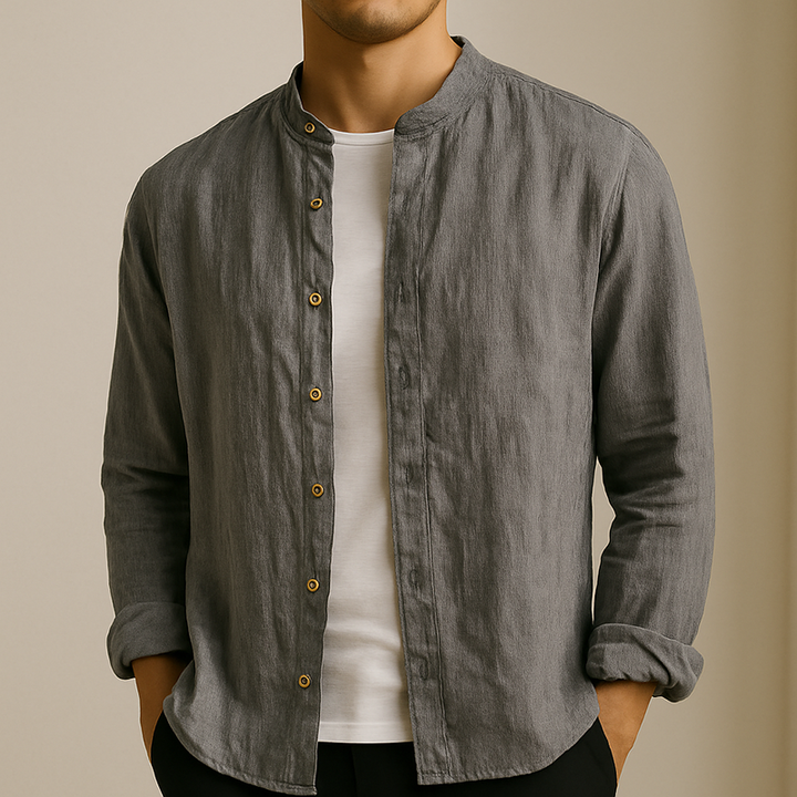 Chemise en Lin Doux Mirano" can be rewritten as "Chemise Douce en Lin Mirano.