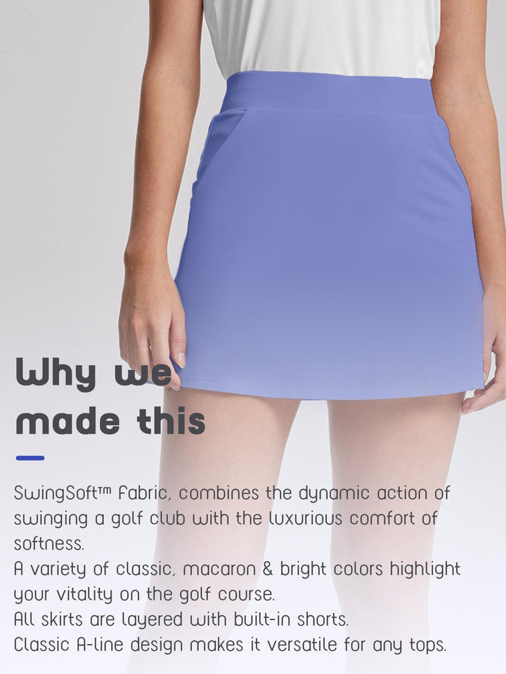 Jupe-Short Haute Taille de 16 Pouces avec Protection UPF50+