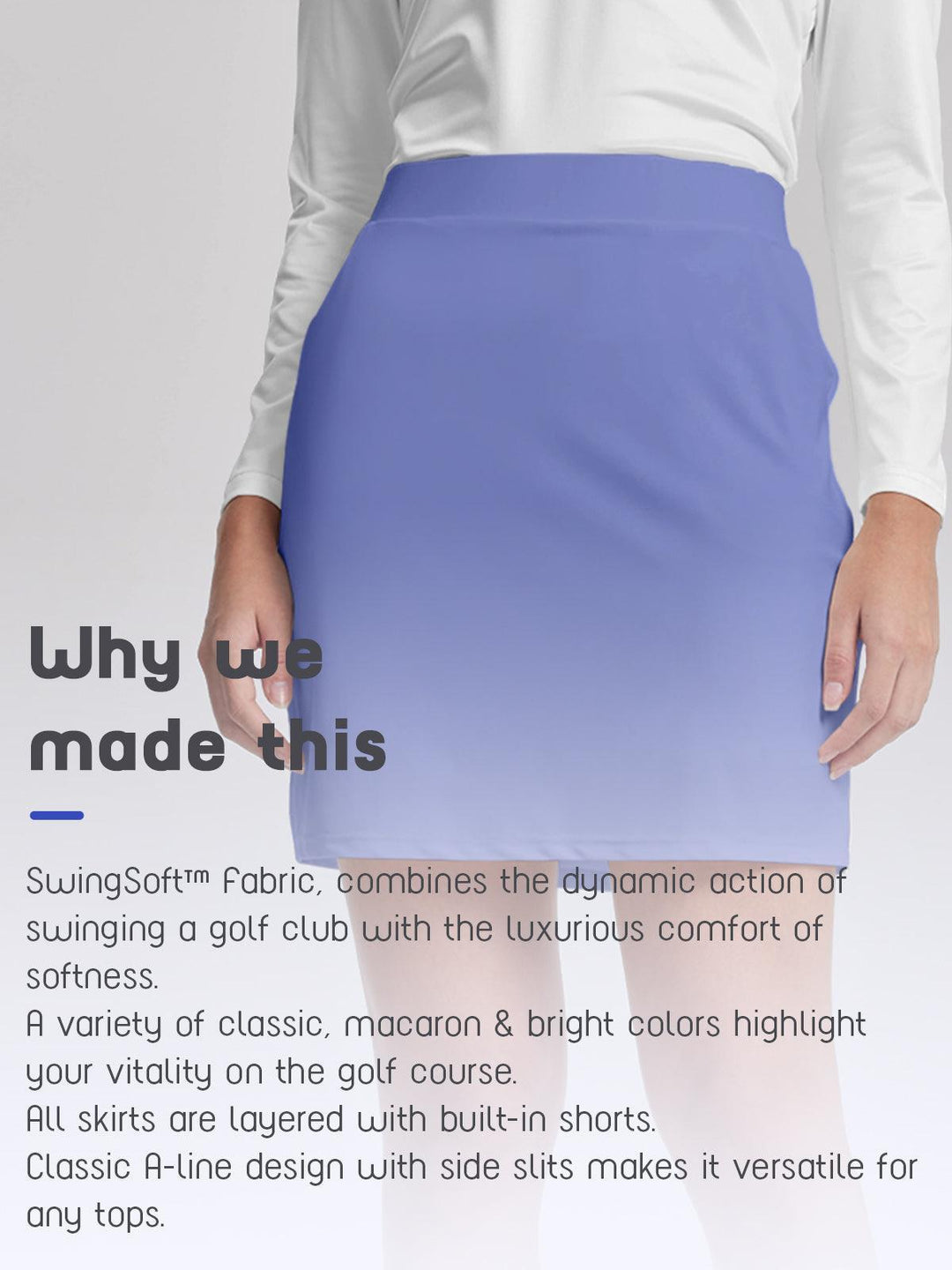 Jupe-Short Taille Haute 19 Pouces UPF50+