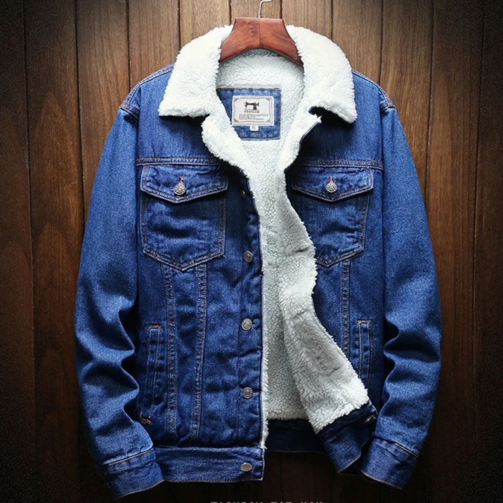 Veste en Denim Doublée en Laine Brunello