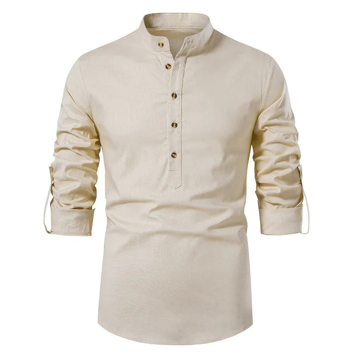 Chemise en Lin à Col Henley" can be rewritten as "Chemise en Lin avec Col Henley.