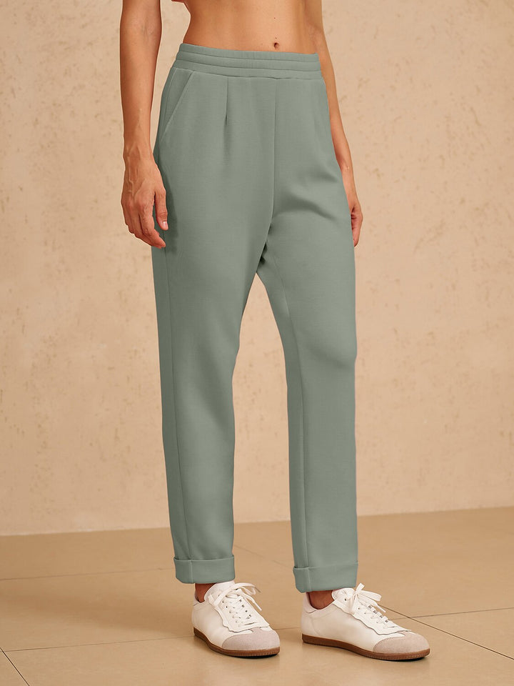 Pantalons Élastiques Ultra-Doux avec Cordon Caché aux Poignets