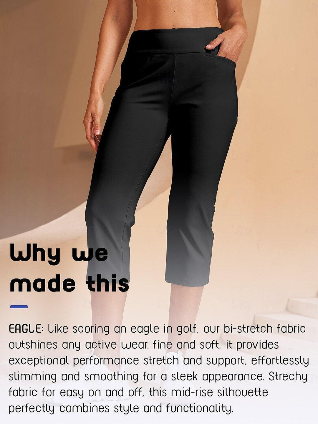 Pantalons Capri Performance Élastique EAGLE 22 pouces